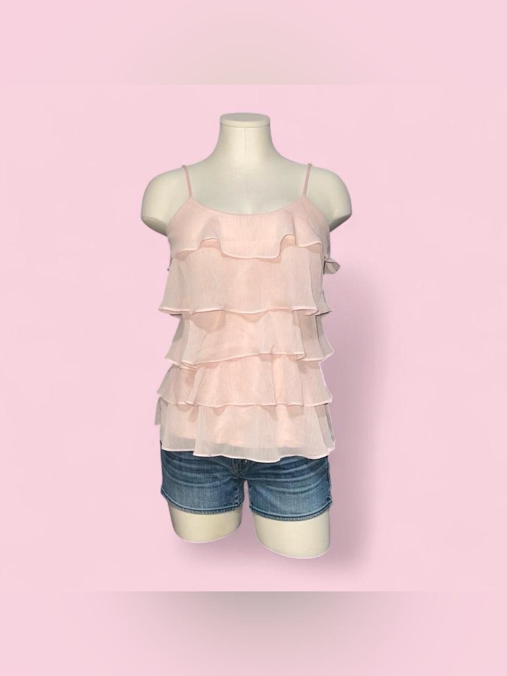 Candie's Blush Pink Tiered Ruffle Camisole